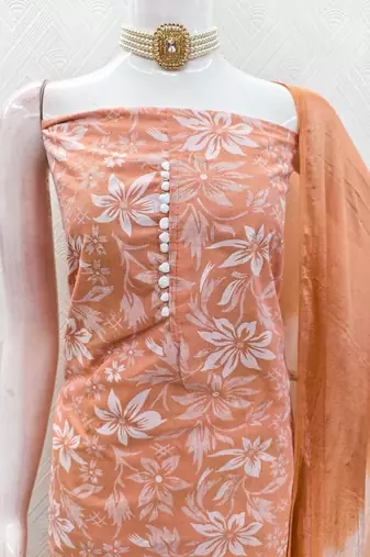 Printed Pure Cotton Unstitched Dress Material