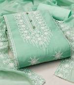 Floral Embroidered Thread Work Unstitched Dress Material