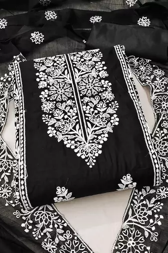 Floral Embroidered Unstitched Dress Material