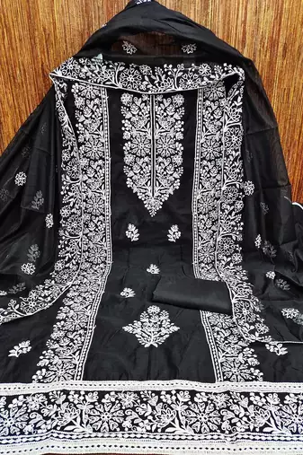 Floral Embroidered Unstitched Dress Material