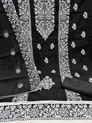 Floral Embroidered Unstitched Dress Material 3