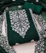 Floral Embroidered Thread Work Unstitched Dress Material