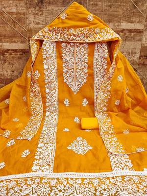 Floral Embroidered Unstitched Dress Material 2