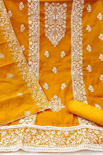 Floral Embroidered Unstitched Dress Material