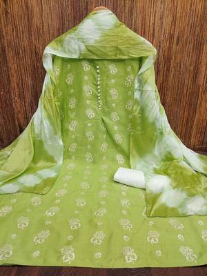 Floral Printed Unstitched Dress Material 3