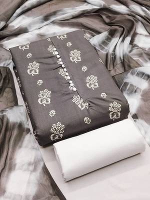 Floral Printed Unstitched Dress Material 2