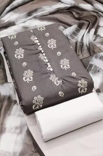 Floral Printed Unstitched Dress Material
