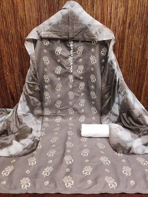 Floral Printed Unstitched Dress Material 3