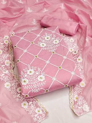 Embellished Unstitched Dress Material 1