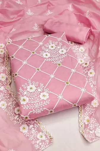 Embellished Unstitched Dress Material