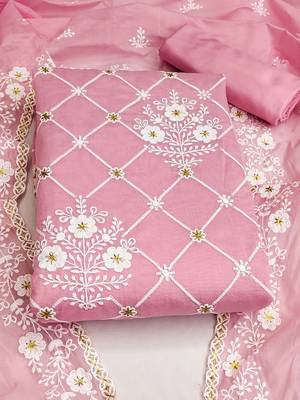 Embellished Unstitched Dress Material 2