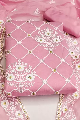 Embellished Unstitched Dress Material