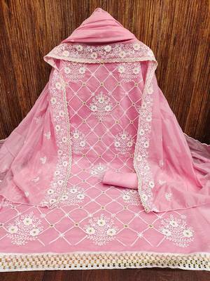 Embellished Unstitched Dress Material 3