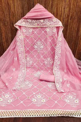 Embellished Unstitched Dress Material