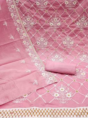Embellished Unstitched Dress Material 4