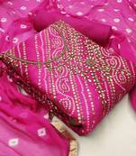 Floral Embroidered Cotton Jacquard Gotta Patti Unstitched Dress Material