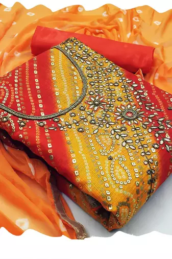 Embellished Unstitched Dress Material