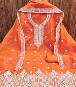 Floral Embroidered Cotton Blend Unstitched Dress Material