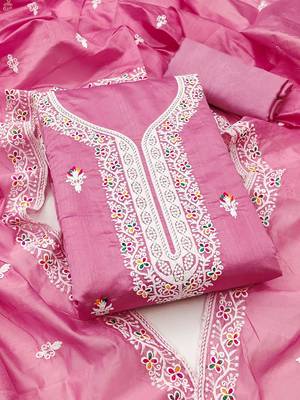 Floral Embroidered Unstitched Dress Material 2