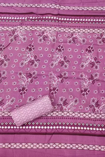 Floral Printed Embroidered Pure Cotton Unstitched Dress Material
