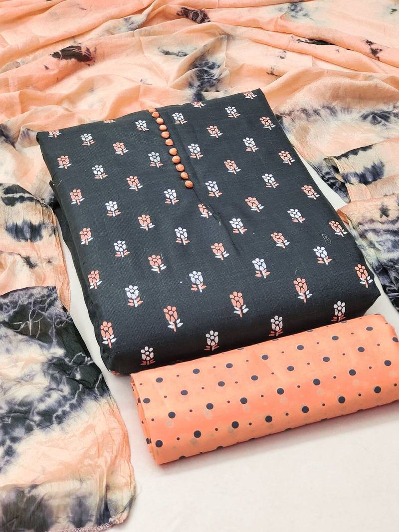 Printed Pure Cotton Unstitched Dress Material