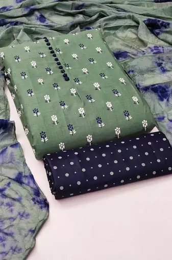 Floral Printed Unstitched Dress Material