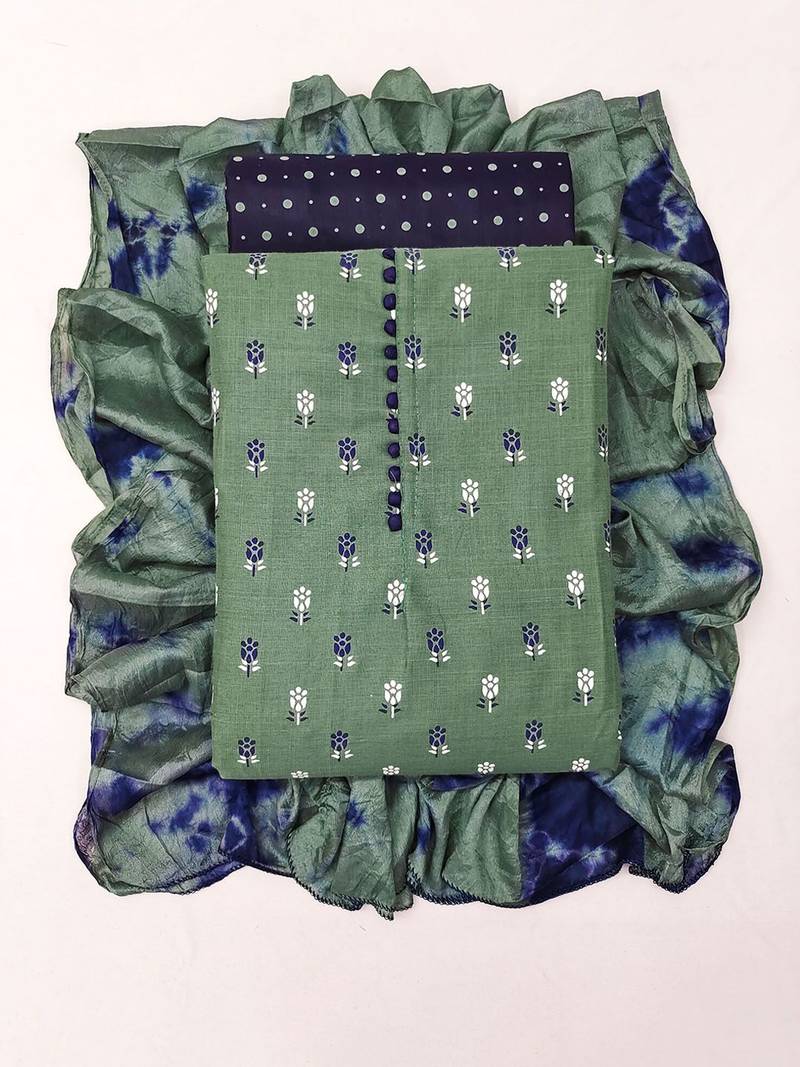 Floral Printed Unstitched Dress Material