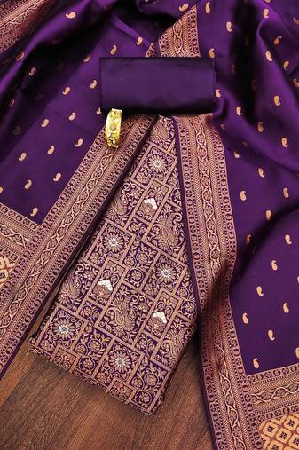 Embellished Unstitched Dress Material