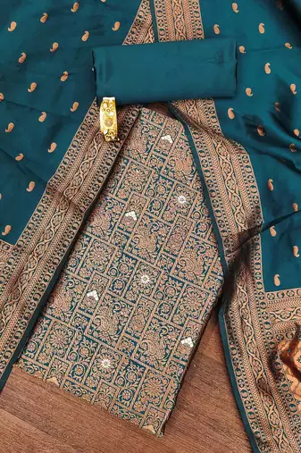Floral Woven Design Unstitched Dress Material