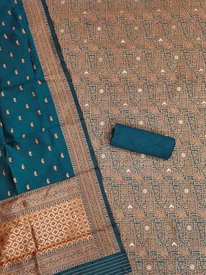 Floral Woven Design Unstitched Dress Material 3