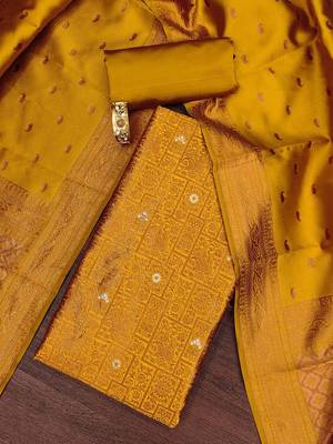 Floral Woven Design Unstitched Dress Material 1