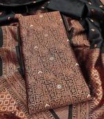 Ethnic Motifs Woven Design Jacquard Unstitched Dress Material