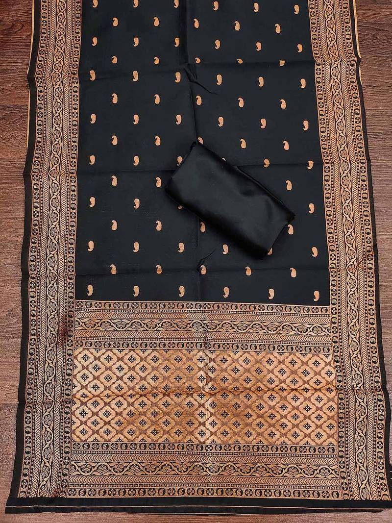 Ethnic Motifs Woven Design Jacquard Unstitched Dress Material