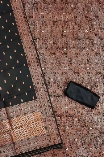 Ethnic Motifs Woven Design Jacquard Unstitched Dress Material
