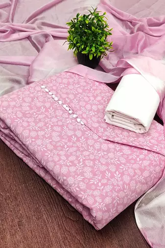 Printed Pure Cotton Unstitched Dress Material