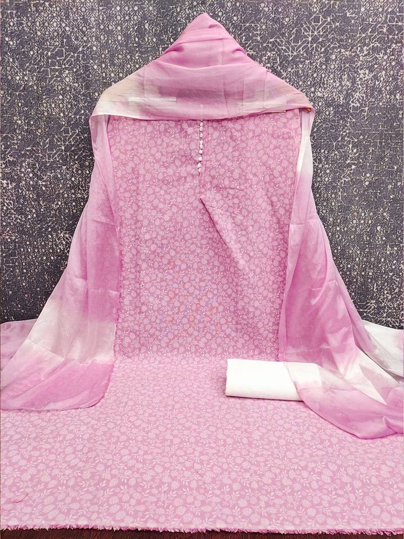 Printed Pure Cotton Unstitched Dress Material