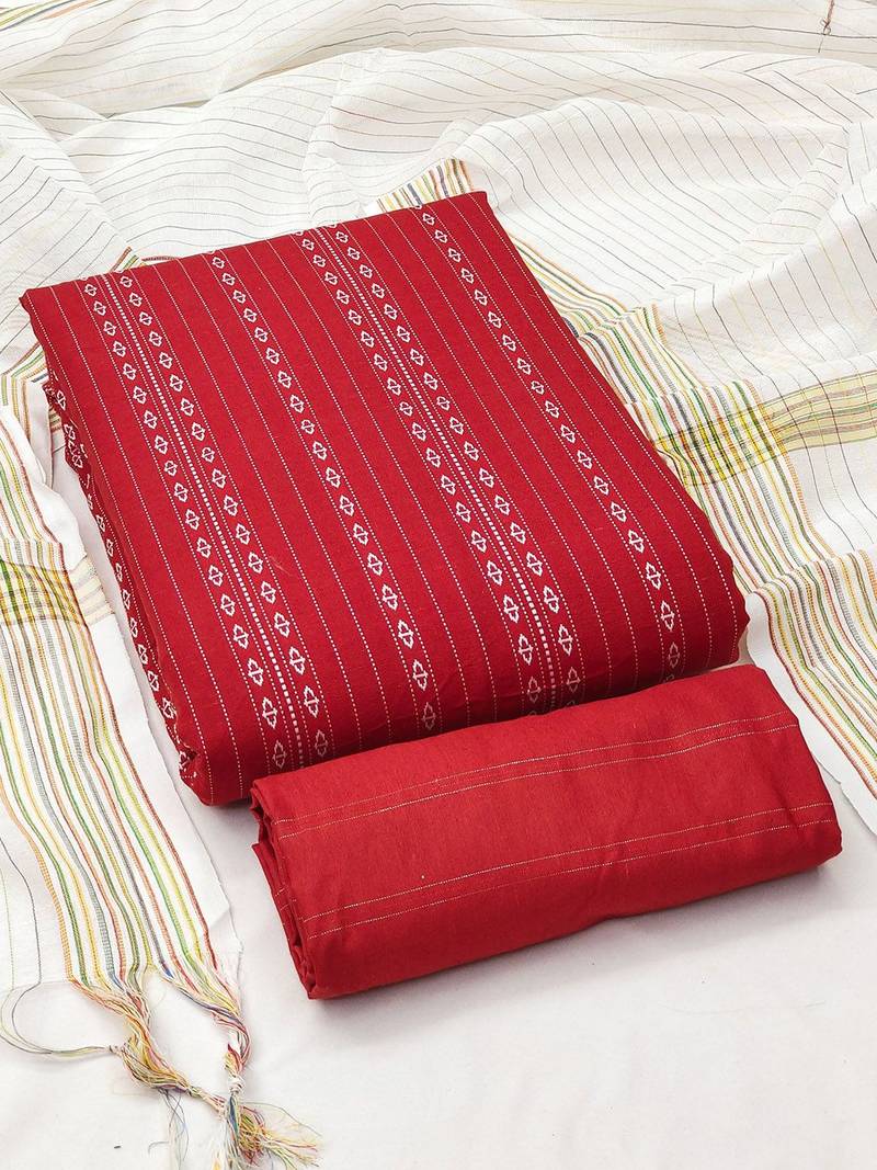 Striped Cotton Jacquard Unstitched Dress Material