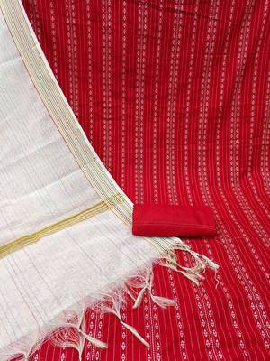 Striped Cotton Jacquard Unstitched Dress Material 5