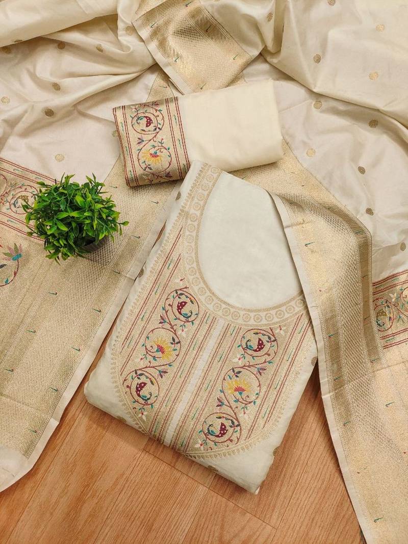 Pure Silk Unstitched Dress Material