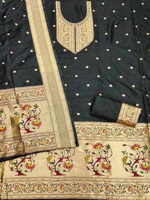 Pure Silk Unstitched Dress Material 3