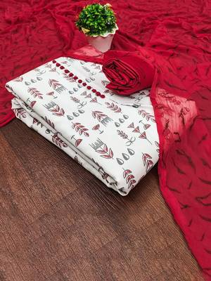 Floral Printed Unstitched Dress Material 1