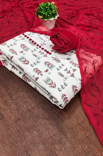 Floral Printed Unstitched Dress Material