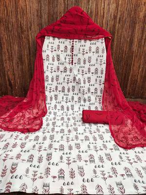 Floral Printed Unstitched Dress Material 3