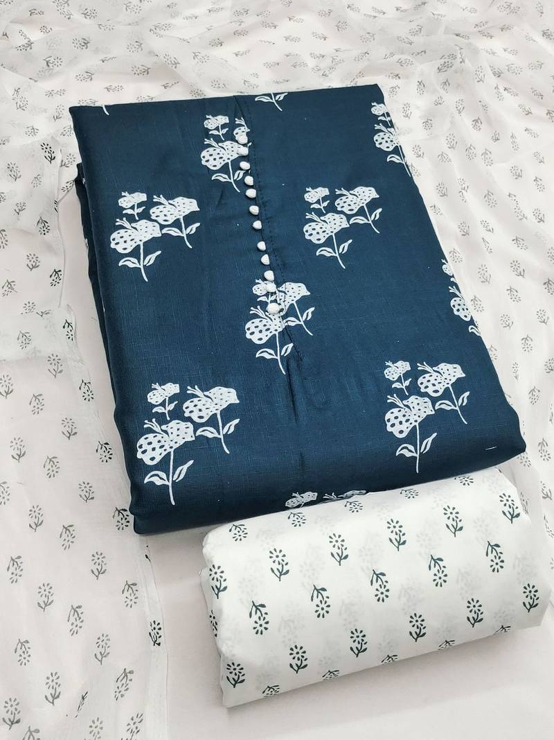 Printed Pure Cotton Unstitched Dress Material