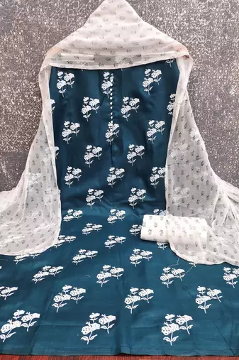 Printed Pure Cotton Unstitched Dress Material