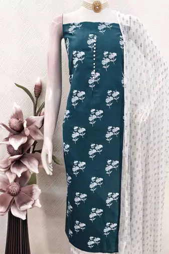 Printed Pure Cotton Unstitched Dress Material