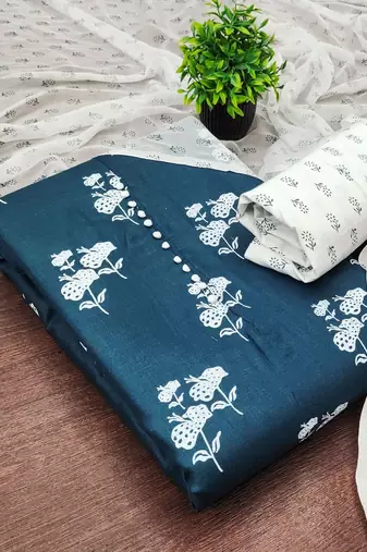 Printed Pure Cotton Unstitched Dress Material