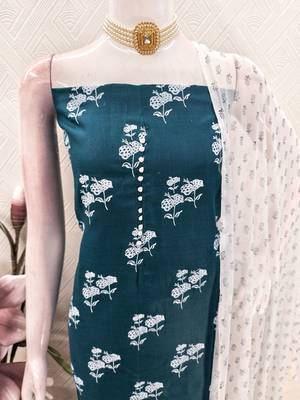 Printed Pure Cotton Unstitched Dress Material 5