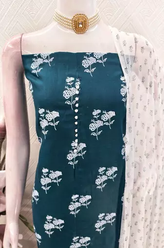 Printed Pure Cotton Unstitched Dress Material
