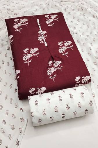 Printed Pure Cotton Unstitched Dress Material